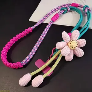 Women's Adjustable Crossbody Phone Strap with Flower Charm - Hands-Free Phone Lanyard, Fashion Daily Outdoor Accessories