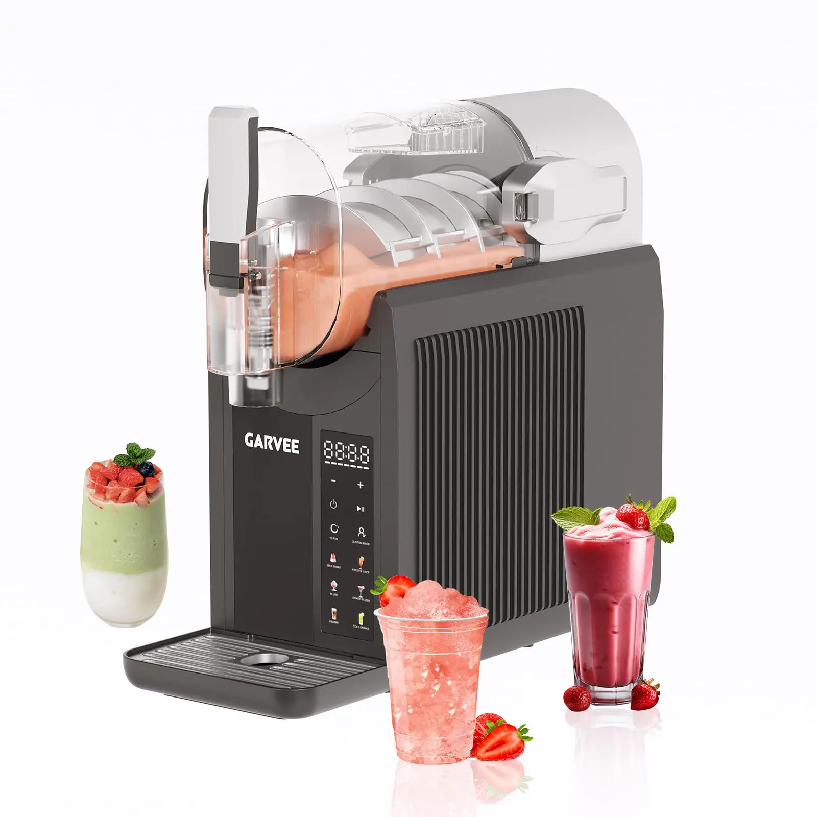 Garvee 6-in-1 Slushie Machine – 2L Stainless Steel Frozen Drink Maker with LED Display, 7 Auto Programs & Auto Clean – Make Ice Cream, Milkshakes, Cocktails & Smoothies at Home
