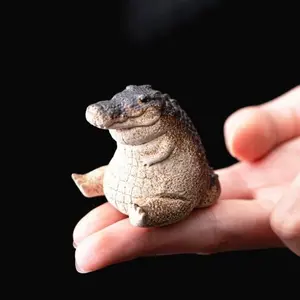 Small Crocodile Fish Tank Decor, Cute Active Crocodile Aquarium Decoration, Animal Fish Tank Display Ornament, Artificial Resin Accessories, Sculpture, Aquatic