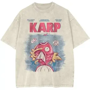 Jaws x Magikarp Shirt, Poke Shirt, Anime Shirt, Vintage Graphic Tee Unisex Size S- 3XL, Menswear Top, Womenswear Top, Casual Cotton Crewneck Short Sleeve Streetwear