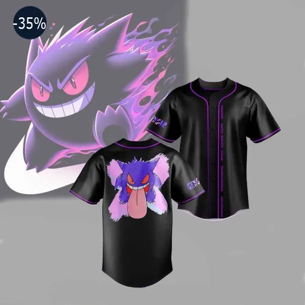 Gengar Ghost Pokemon Baseball Jersey Outfit