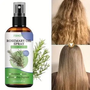 100ml / 3.38oz Rosemary Essential Oil Spray, Moisturizing Hair Oil, Haircare Repair hydrates and moisturises, smooths frizz with a single spritz, softens, strengthens hair, banishing dryness, split ends and breakage, suitable for all hair types