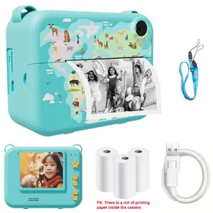 Instant Print Digital Camera, Multiple Shooting Modes, Portable Camera with USB Cable and 3 Rolls of Printing Paper