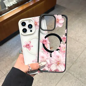 Pearl Blossom Magnetic TPU for iPhone Case: Drop-proof design for added protection |for iPhone 16/15/14/13/12/11
