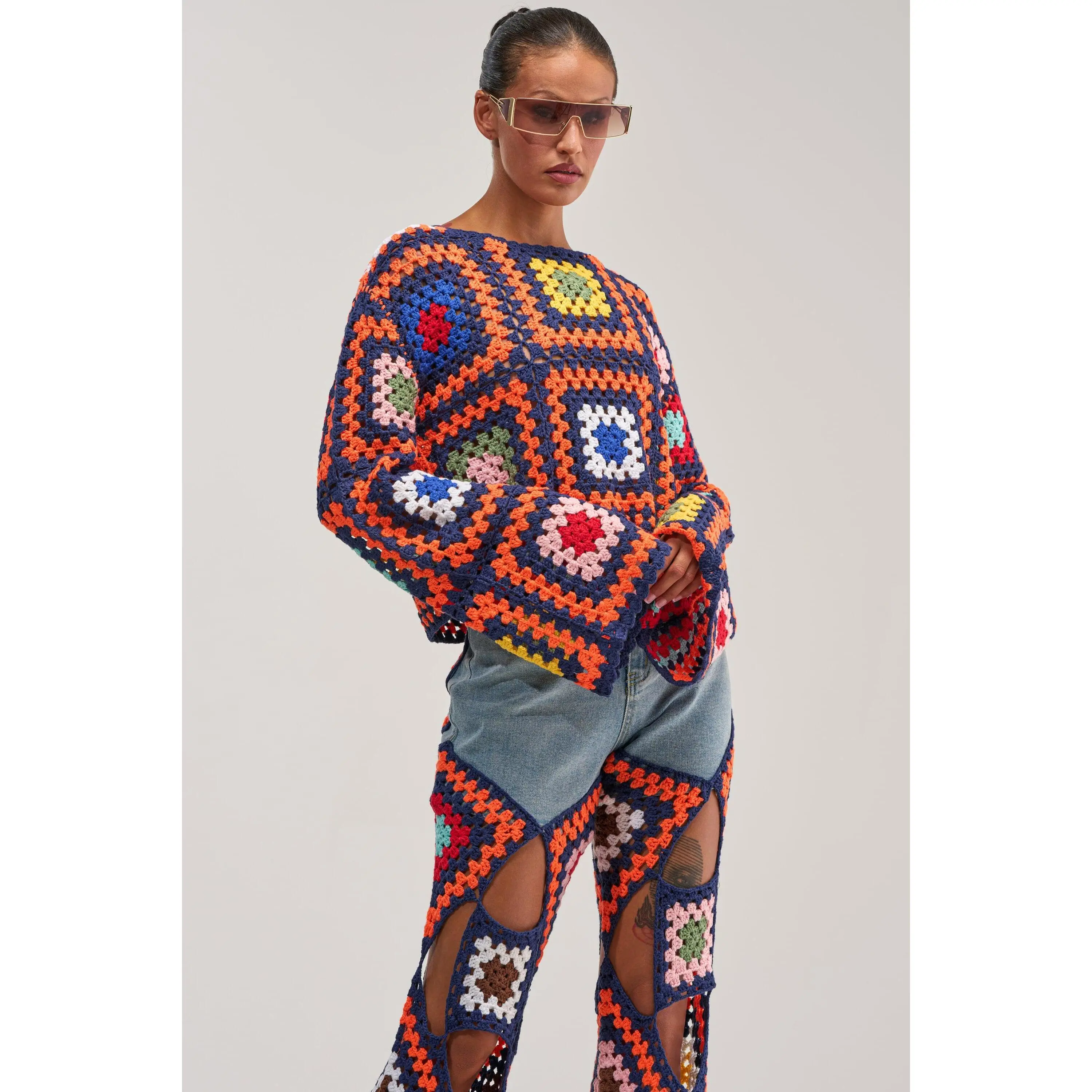MIXED FEELING CROCHET SWEATER