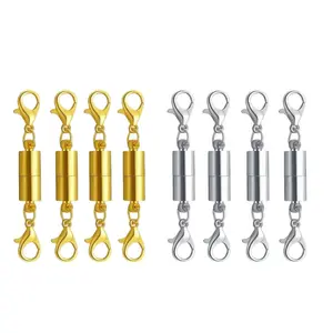 8 Pack Magnetic Necklace Clasps and Closures, Necklace Jewelry Extender with Strong Magnet, Gold & Silver Plated, Stainless Steel Charm Jewelry Accessories-MM1