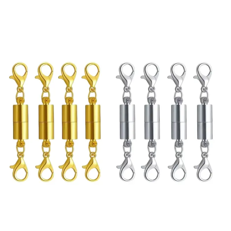 8 Pack Magnetic Necklace Clasps and Closures, Necklace Jewelry Extender with Strong Magnet, Gold & Silver Plated, Stainless Steel Charm Jewelry Accessories-MM1