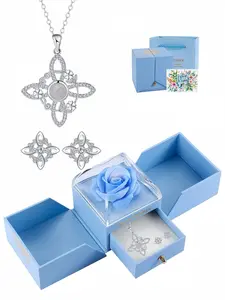 "Twisted Diamond Cross Opal Necklace" - An original Australian Opal Celtic flower necklace, a luxurious and high-end diamond-studded accessory, suitable for various gift occasions, including Valentine's Day gifts.