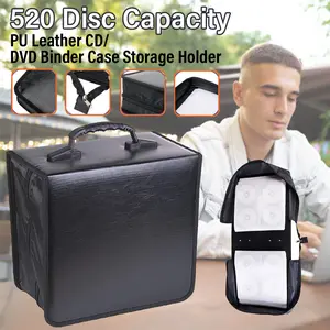 520 Disc CD DVD Storage Bag Portable PU Leather Wallet Holder Case Box Organizer