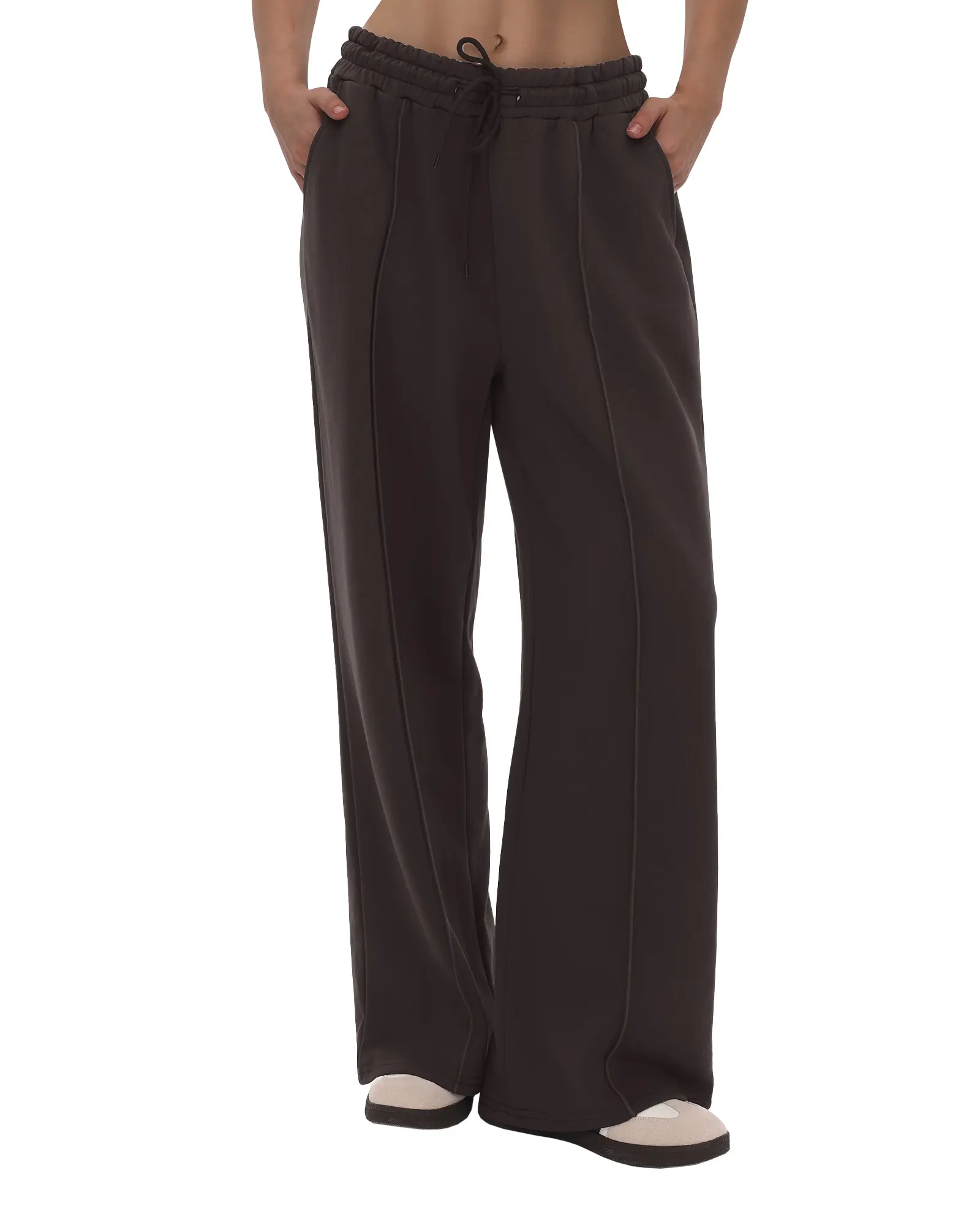 SHOWITTY Womens Wide Leg Sweatpants with Pockets, High Waisted Drawstring Lounge Pants, Relaxed Fit Casual Athletic Pants