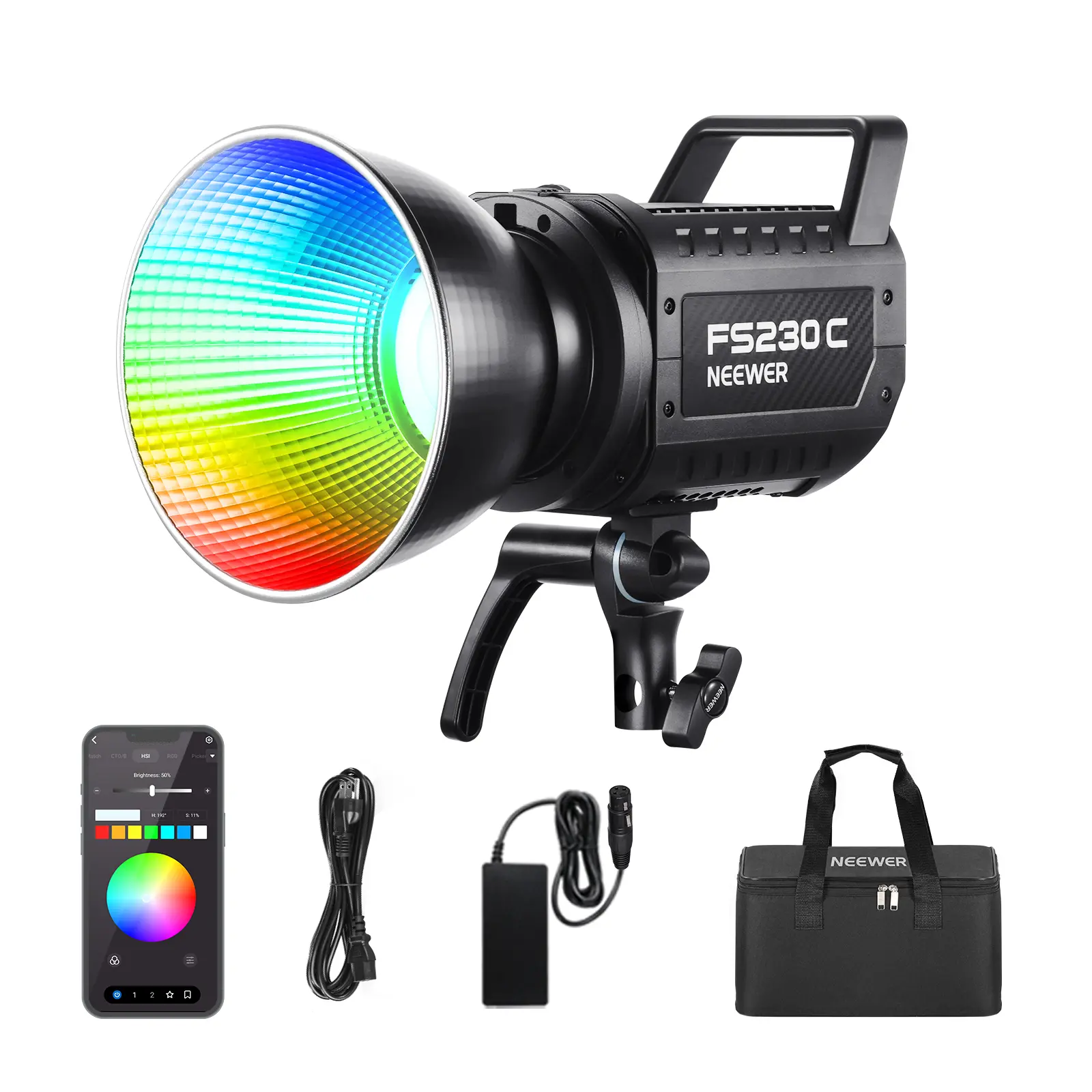 NEEWER FS230B & FS230C 230W LED Video Light, Bi-Color & RGB COB Continuous Lighting, Professional Photography Light for Studio, Video & Content Creation