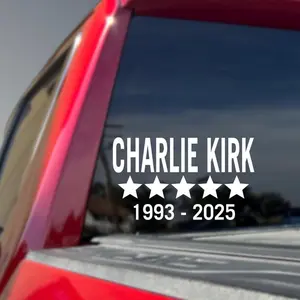 Memorial Charlie Kirk Decal - In Memory of - Patriotic - True American Hero - Tribute - Car Window Vinyl Decal