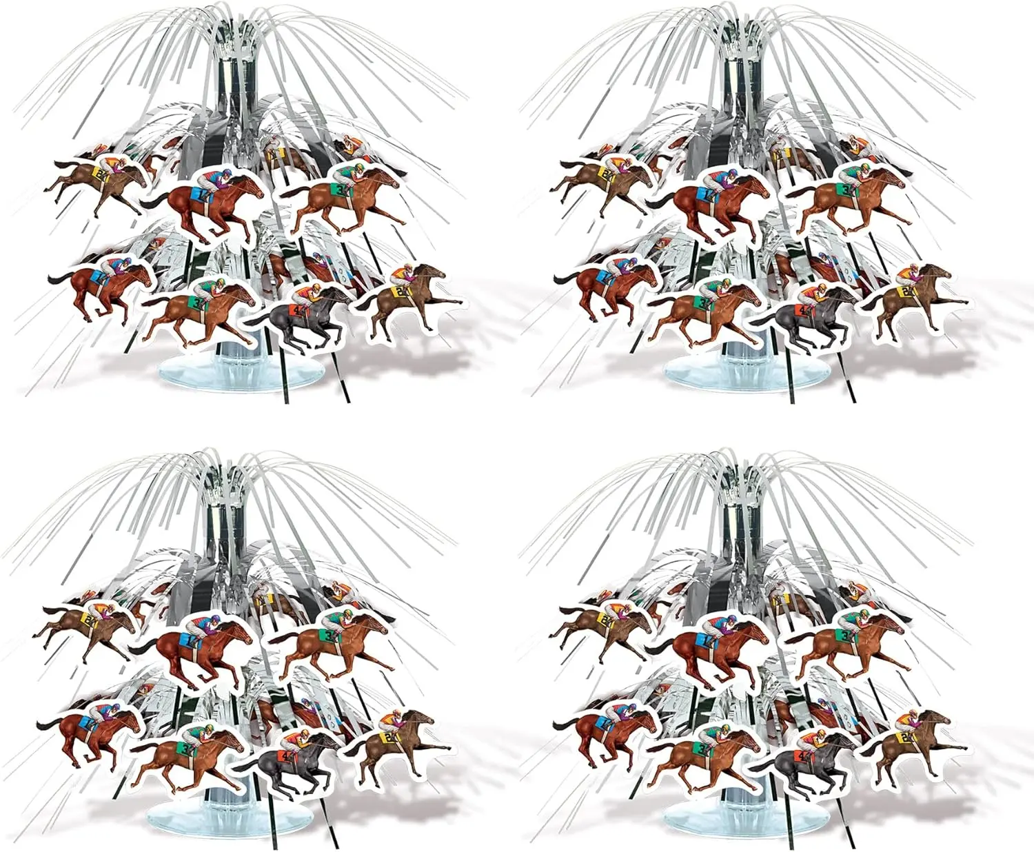 Beistle 4 Piece Mini Cascade Horse Racing Centerpieces Tabletop Décor For Derby Day Party Decorations