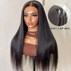 Mscoco Hair Pre-bleached Knots Glueless Straight Hair Wig 6×5 Plus HD Lace Wig Breathable Air Cap Wear And Go Pre-cut Lace Wig