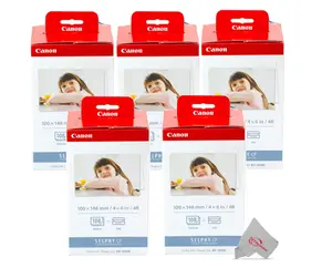 Canon KP-108IN Color XZLzaQ Ink and 4 x 6 Paper Set, 108 Count (Pack of 5)