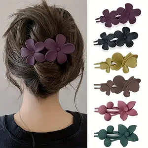 Bright Flower Hairpins for Teen Girls - Elegant acrylic floral hairpins in many colors, perfect for stylish buns and everyday wear, girls hair accessories, Flower Hair Clip