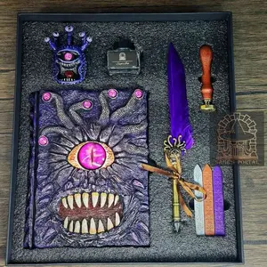 Purple Eye Tyrant Notebook Gift Set | Handmade Notebook for TTRPG, Sketchbook, Diary