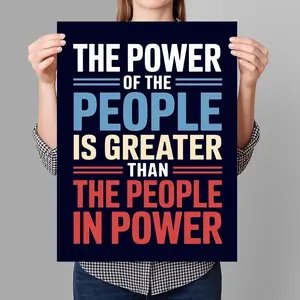 Power of the People Resist Protest Sign Poster, Anti-Trump Protest Poster Sign For March, Political Activist Rally Sign