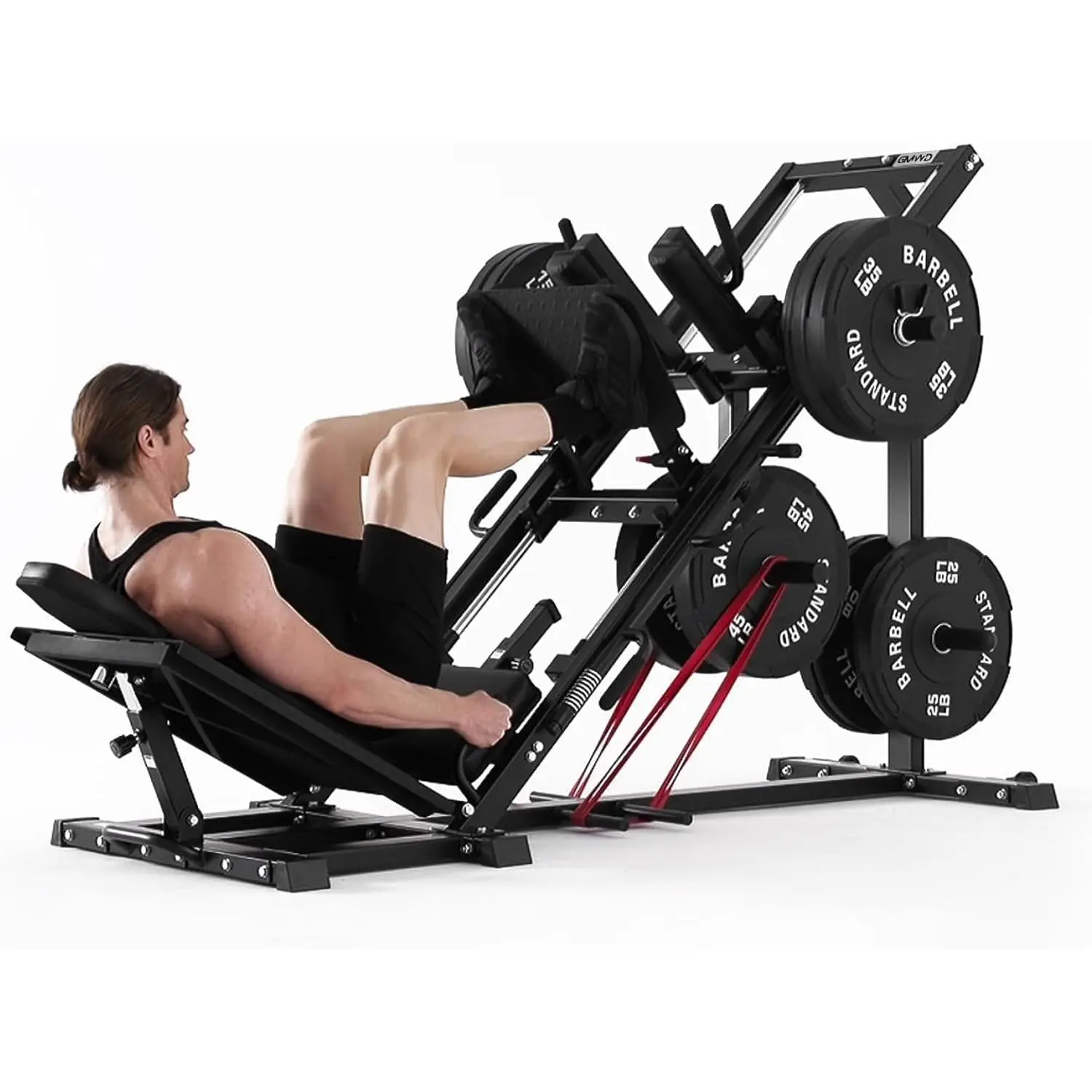 GMWD Leg Press Hack Squat Machine Combo, Professional Adjustable Leg Press Machine for Home Gym with Linear Bearing, Hack Squat Machine with Weight Storage, Leg Machine for Full Lower Body Workout