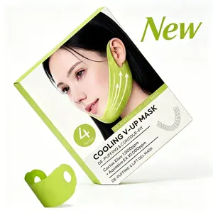 Daily 12Pcs Cooling V-Up Hydrogel Lifting Mask | Ear Hook JawlineContour Firming Mask, Double Chin Reducer, Anti-Sagging De-Puffing Facial Treatment  Father's Day Gift
