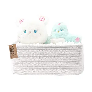 Cotton Rope Woven Storage Basket with Open Top for Home Organization