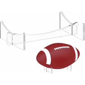 Football Stand Holder, 2-Pack Acrylic Display Stand for Rugby Ball, Clear Rack for Memorial Sports Gloves, 5.9X3.5X1.3 Inch HEMYLU