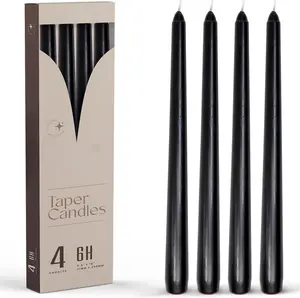 Black Taper Candles - 4 Pack 10" Black Candlesticks - Unscented Long  Halloween Candles for Halloween Decoration, Gothic Decor, Holidays, Weddings  Restaurants