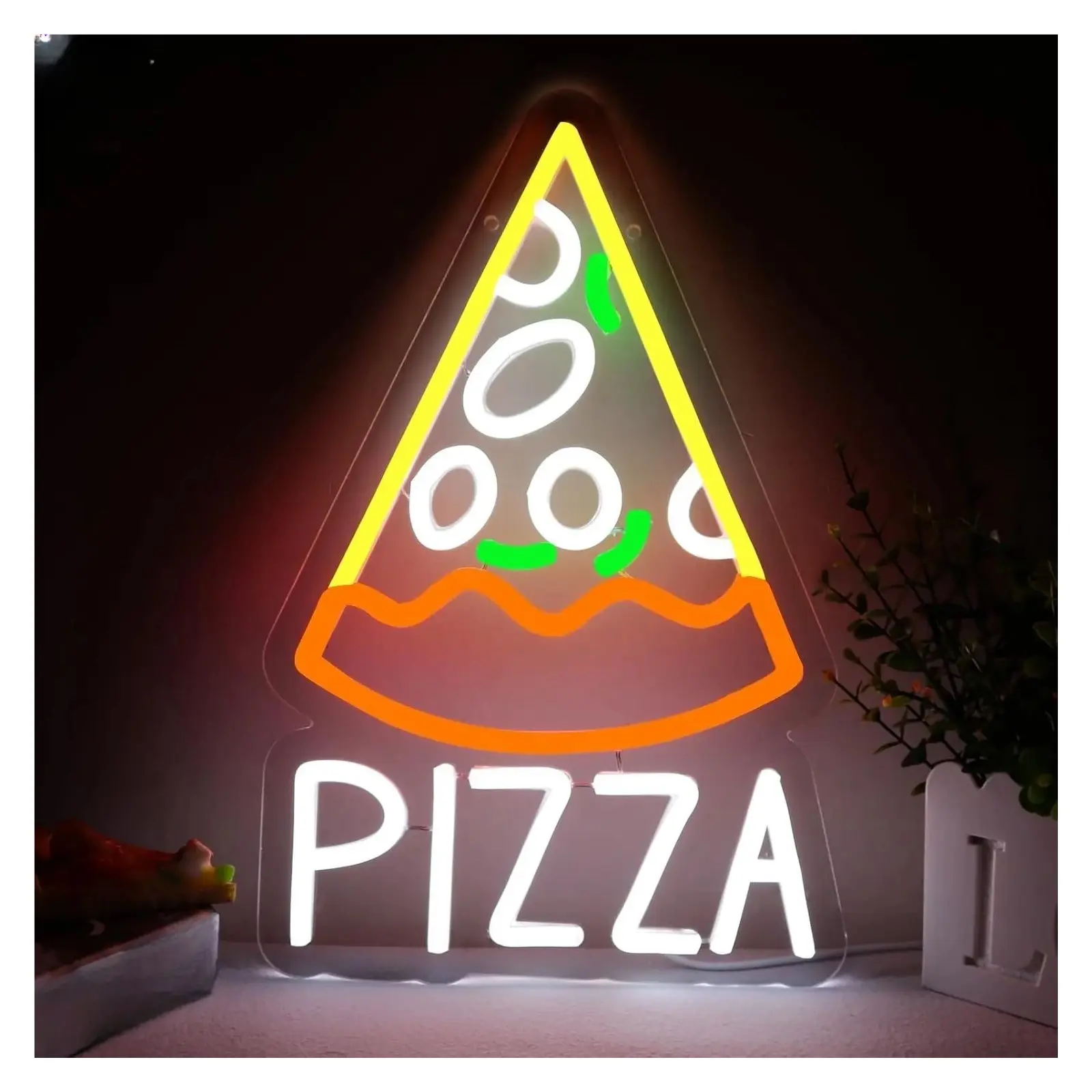 Sign Illuminated "PIZZA"Neon Sign Light Fast Food Restaurant Indoor USB Powered Lamp For Store Business Wall Decoration 35cmх23cm