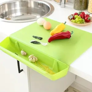 1pc 2-in-1 Non-Slip Cutting Board & Food Storage Container - Heavy-Duty Detachable Chopping Board with  Slot-Compatible, Pink/Black Design for Indoor/ Kitchen, Camping, Picnic - Space-Saving Durable Kitchen Gadget, Kitchen Organizers And Storage