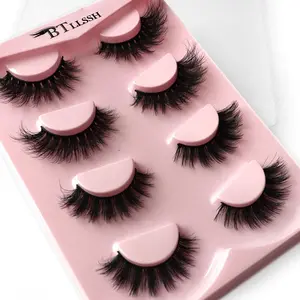 4 Pairs Natural False Eyelashes, Natural Look Lashes, Eyelash Falsies, Full Volume Eyelash For Lashes Extension, Volumized False Eyelashes For Women And Girls, Eye Makeup Product