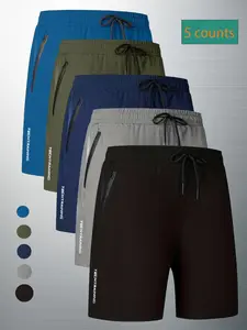 Men's Letter Print Drawstring Waist Shorts, Casual Loose Comfy Breathable Shorts for Summer, Men's Bottoms for Daily Wear, Homewear, Loungewear