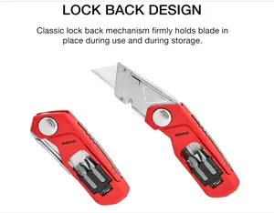 00678A 4-In-1 Folding Utility Knife Box Cutter Knives & Wire Stripper, Tool Hex Bit Holder Utility Work Knife & Bit Storage, Carpet Knife, Heavy Duty Box Cutter, Great work knife for men & women - NEIKO