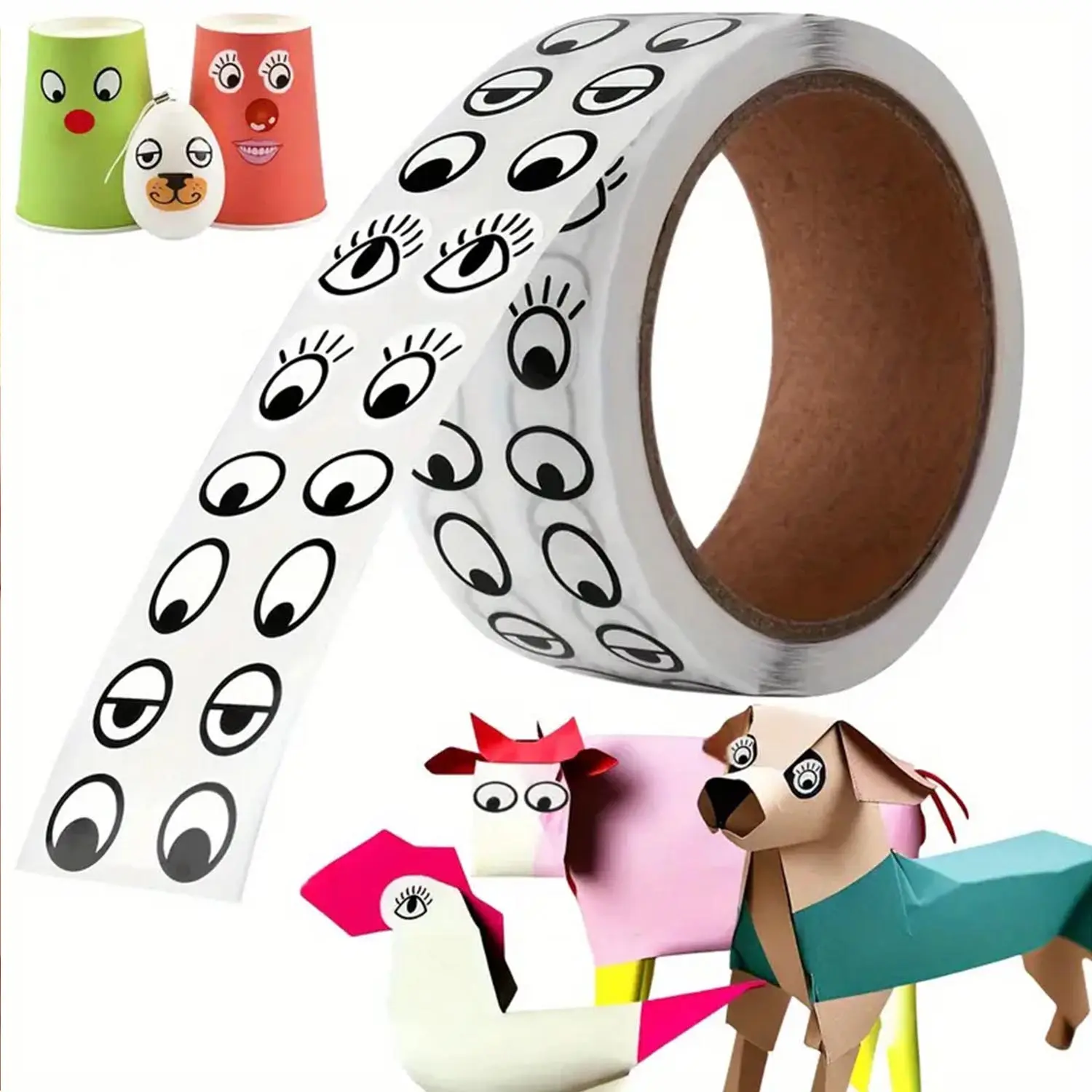 1000pcs Eye Stickers, Sticker Pack, Self-adhesive Eye Stickers, DIY Children's Cartoon Stickers, Decorative Stickers, Handmade Arts And Crafts, Can Be Used As Home Holiday Decorations, Item Labels