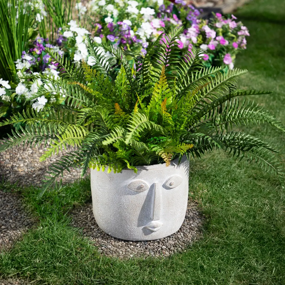 Northlight 35745122 8.5 in. Small Face Ceramic Outdoor Garden Planter