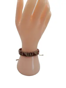 Handmade Geometric Macrame Bracelet Woven Labyrinth Design