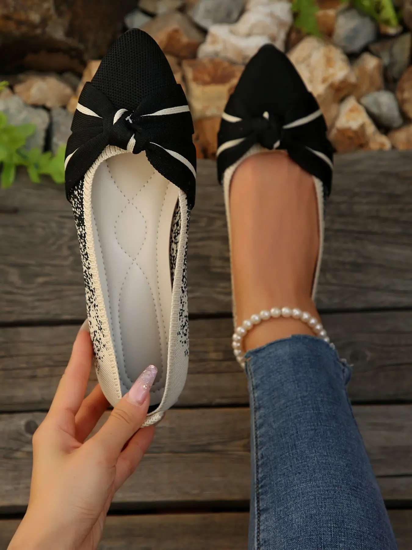 Women's Breathable Pointed Toe Slip-On Shoes, Soft Sole Anti-Slip Mom Sneakers, Low Heel Round Mouth Lazy Person Sandals, Walking Shoes, New Model 2026, Flat, Summer Flats