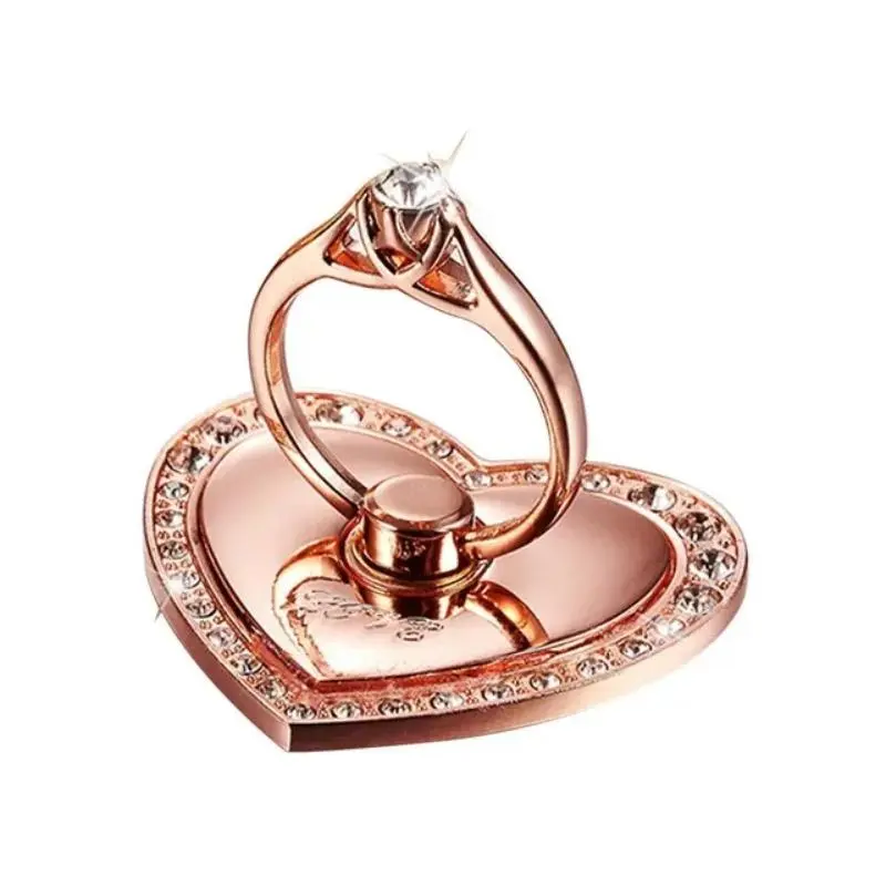 Creative Heart Shaped Phone Ring Holder, 360 Degree Rotatable Phone Back Finger Ring Holder, Universal Phone Holder Stand for iPhone Samsung Galaxy, Phone Mount