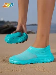 Zvb Women's Casual Shoes, Hiking Yoga Driving Shoes, Wide Toe Design, Elastic Textile Upper, Eva Sole, Comfortable Lightweight, All Seasons, Lightweight Hiking Footwear