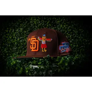 SD 80'S LEGACY SNAPBACK CAP 6 Panel Cap with Raised 3D Stitching on Front Logo and Soft Green Suede Under Brim