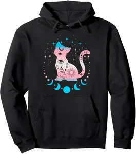 Transgender Cat Astrology Calestial LGBT Pride Trans Pullover Hoodie