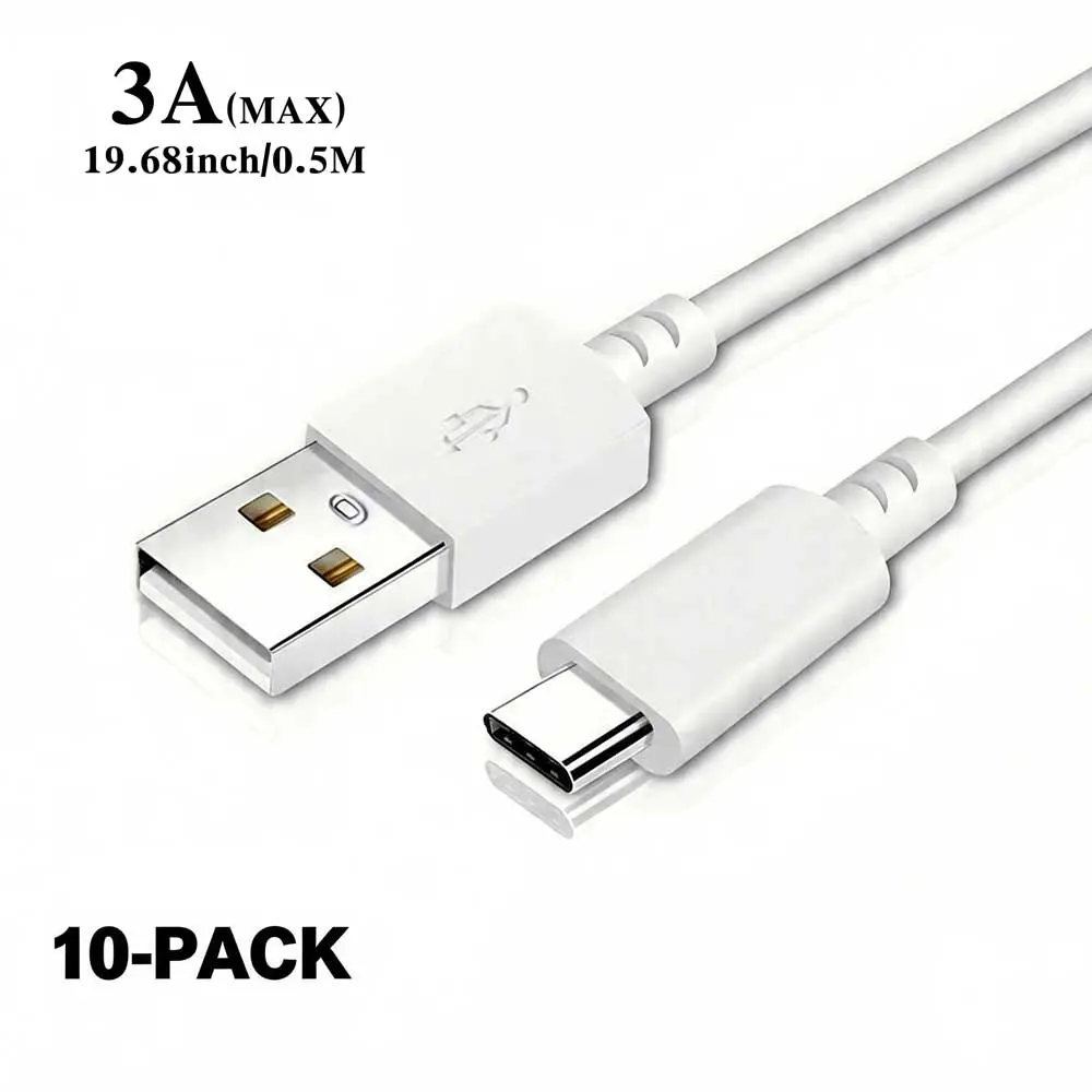 USB A to Type C Charger Cable (10 Pack, 1.5ft) USB to USB C Cable, USB A to USBC Cable Charger Cord for iPhone 17/16/15 Series,Samsung Galaxy S26 S25 A17 A16, Moto G Play, Earbuds Charging Case etc