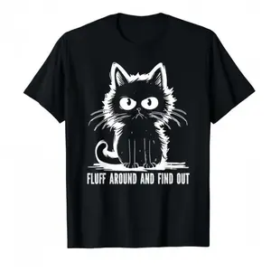 GEM Funny Cat Shirt Fluff Around And Find Out Gifts Men Women T-Shirt "Fluff Around And Find Out" Graphic Tee, Cute Yet Savage Cat Attitude Shirt, Sarcastic Humor Tee for Men Women, Perfect Gift for Cat Lovers