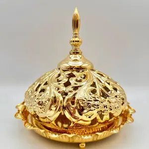 Luxury Gold Dessert Tray with Lid - Gold Date Tray Dessert Plates Snackplate Elegant for Sweets Pastries Fruits