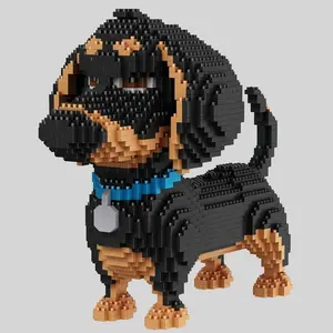 Cartoon Dog Building Blocks Toy, 1 Set Creative Model Block Figures Desktop Ornament, Educational Assembly Toy for Adults, Christmas Gift, Gift for Her, Men's Gift