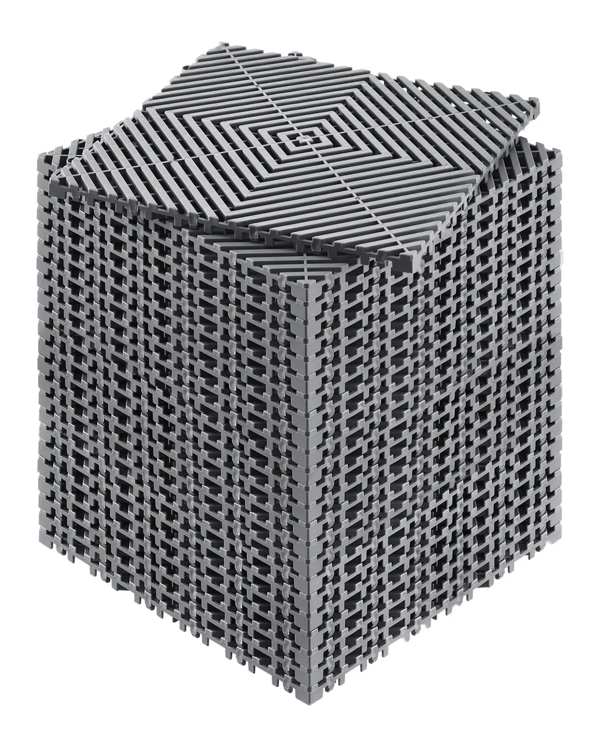Interlocking Drainage Mat Tiles, 12 X 12 Inches, Modular Cushioning, Durable PP, 24-Piece Splicing Mats, Non-Slip Floor Tiles For Garage, Garden, Kitchen & Outdoor, Grey - Ideal For Wet Areas