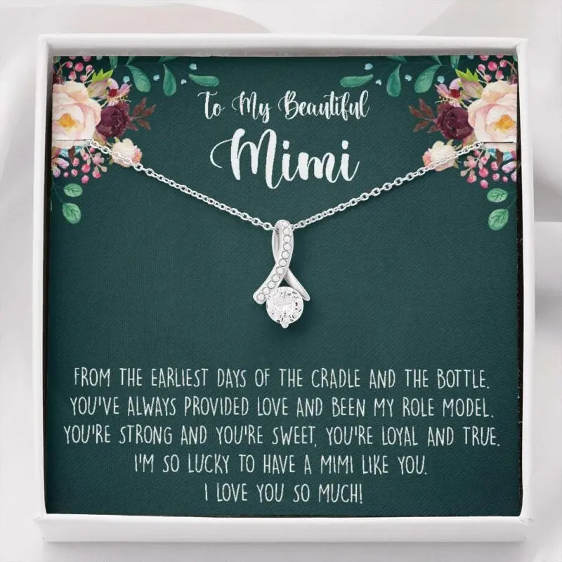 Best Mimi Ever Elegant Necklace with Inspirational Card for Special Days