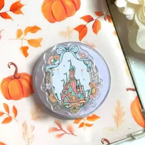 Fairytale Castle Phone Grip/Kindle Grip Pastel Princess Aesthetic MagSafe Holder, Cute Fantasy Floral Phone Stand, Dreamy Coquette Mobile Accessory