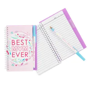 4 1/2" x 6" Mother’s Day Best Mom Ever Paper Spiral Notebooks with Pen - 12 Pc.