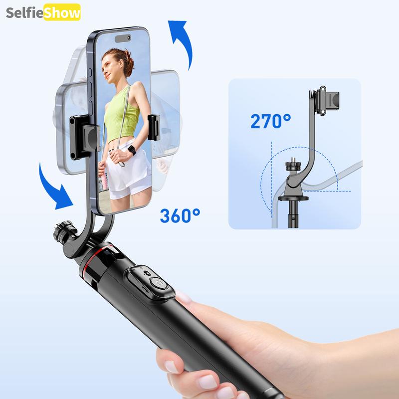52"Portable alloy frame selfie tripod with wireless Bluetooth controller and detachable fill light,Easy to carry outdoors,Selfie Stick