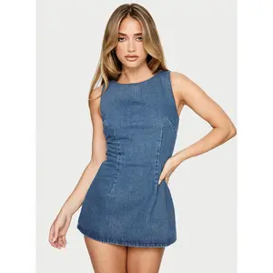 Ainsleigh Shift Denim Playsuit Mid Blue Wash
